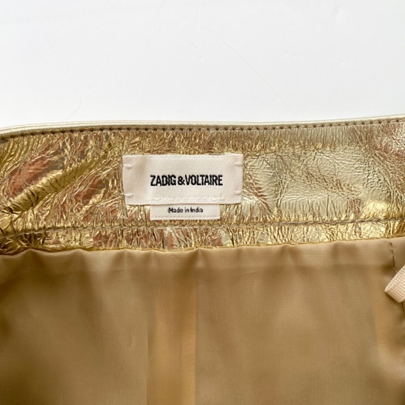 Zadig & voltaire metallic leather mini skirt *flaws* - Picture 7 of 7